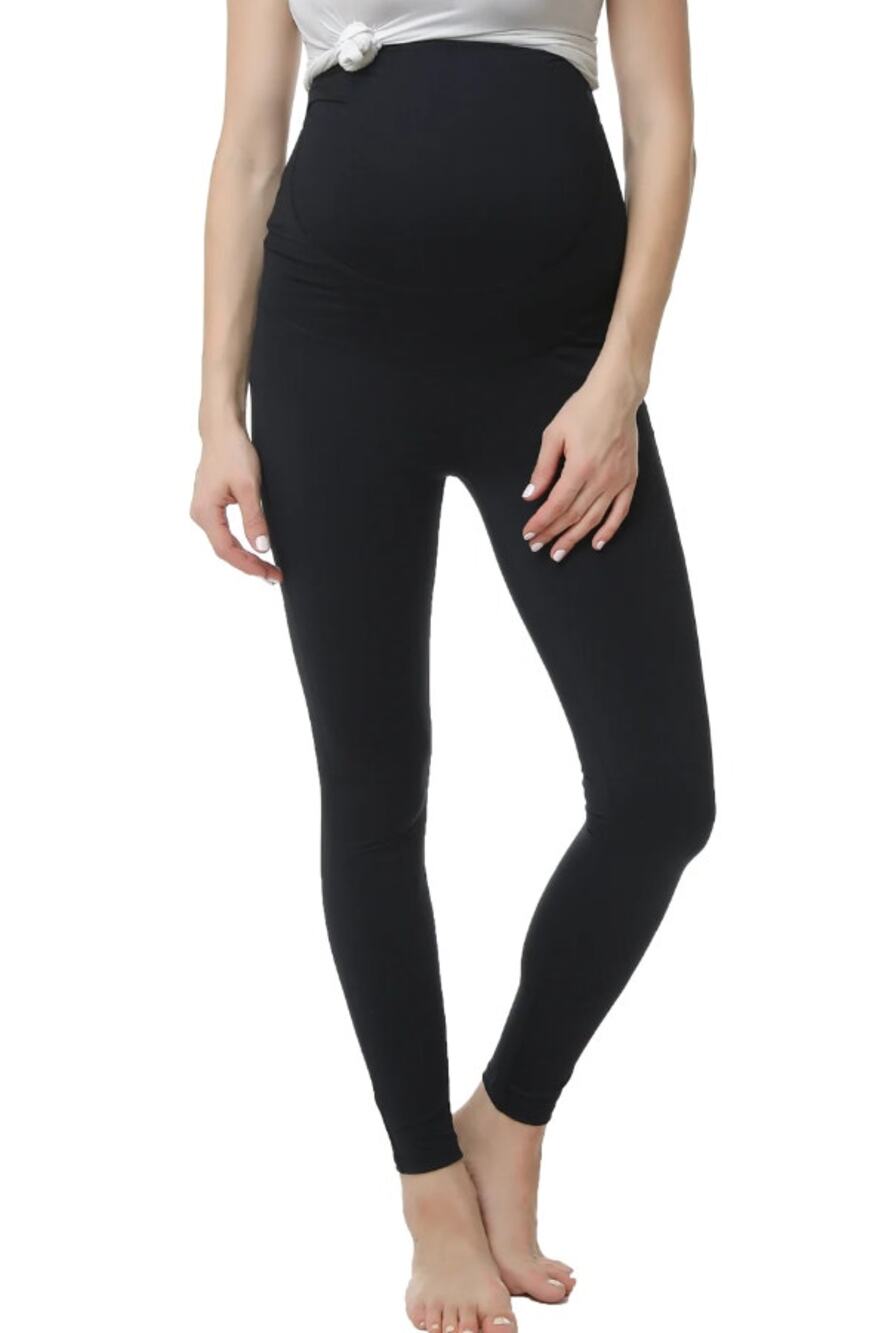 KIMI+ KAI Maternity Max Belly Support Leggings Black Small High Rise Stretch